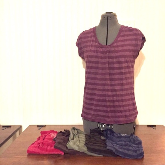 Lot of 6 Faded Glory scoop neck tees - Picture 2 of 8